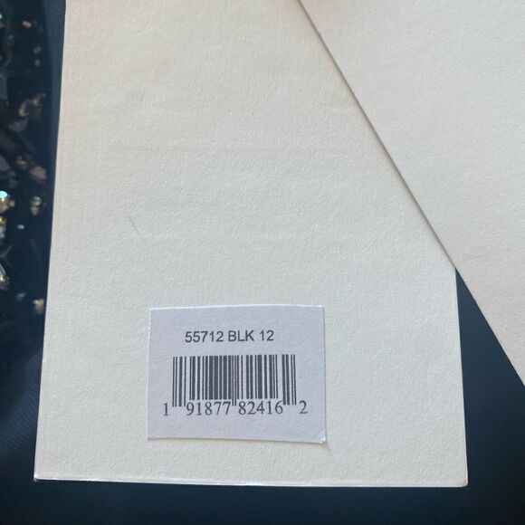 Mac Duggal 55712 Beaded cuffs long sleeve wrap over trumpet black gown 12 $398 - Picture 4 of 5